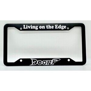 Skydiving Metal License Plate Tag Holder Living on the Edge Door Skydive Figures
